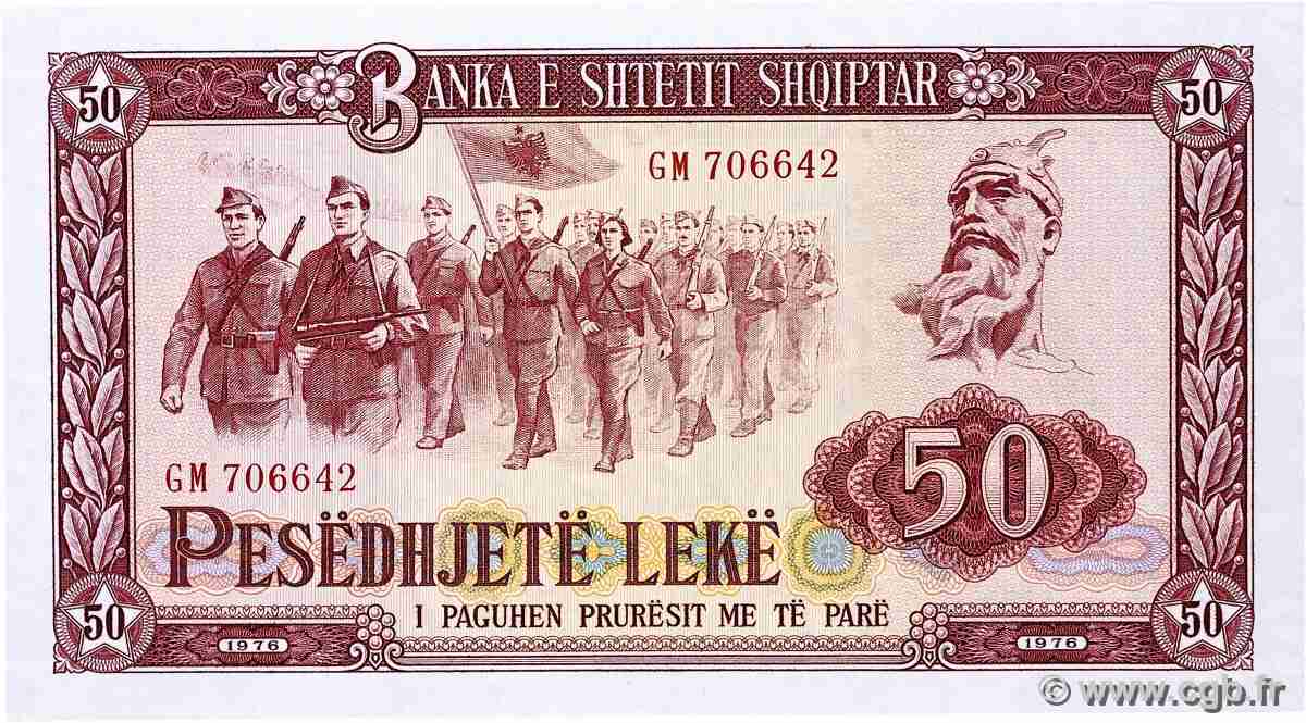 50 Lekë ALBANIA  1976 P.45c UNC
