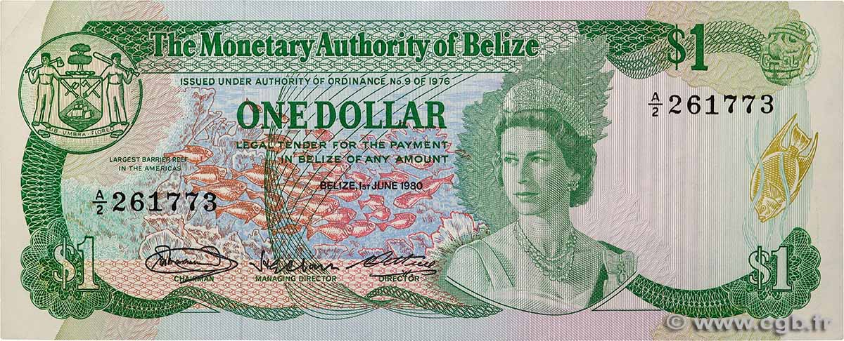 1 Dollar BELIZE  1980 P.38a SPL+