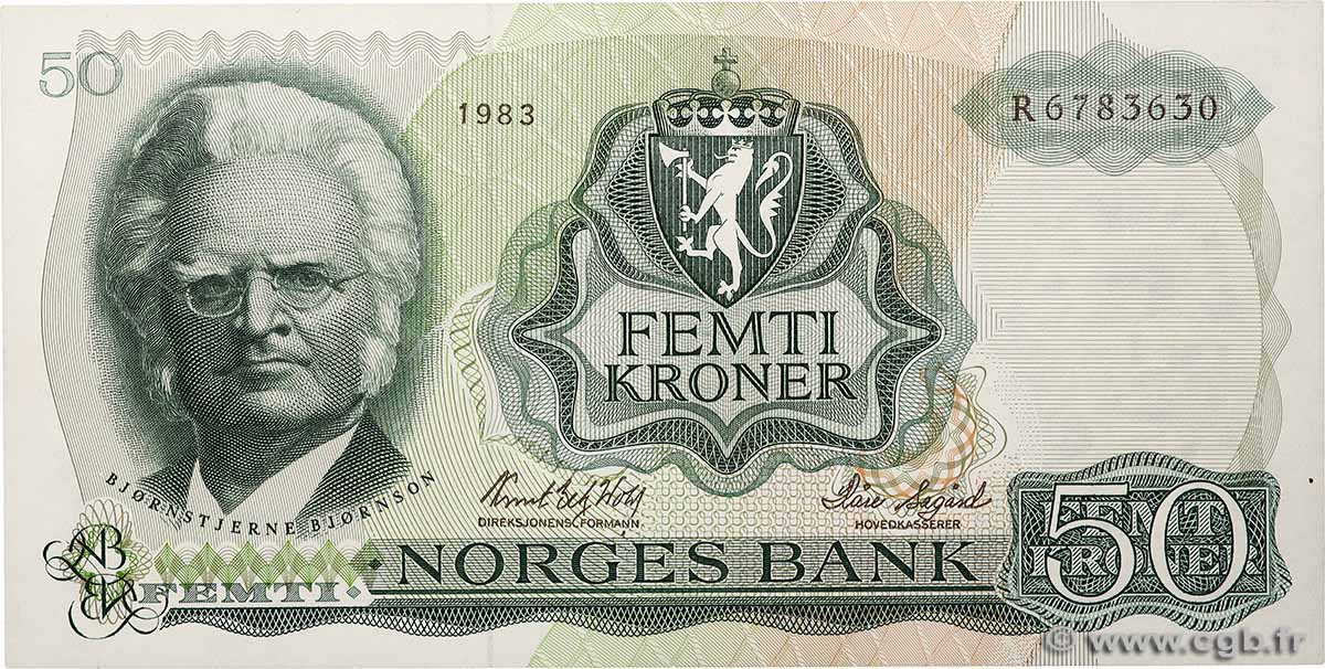 50 Kroner NORVÈGE  1983 P.37d NEUF