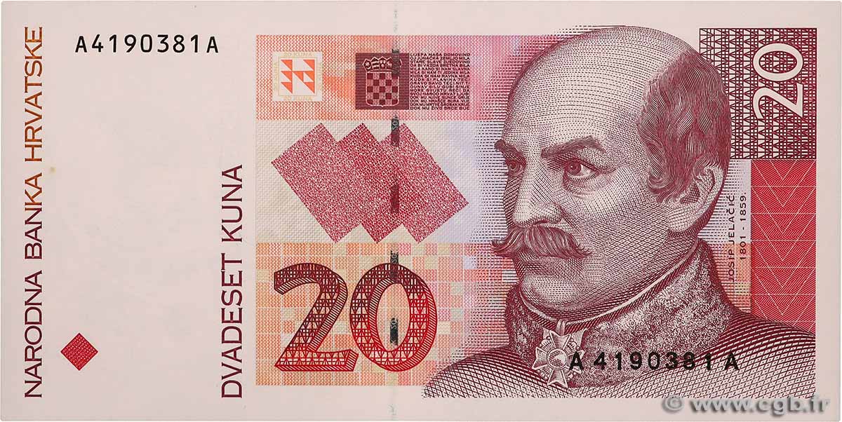 20 Kuna CROATIA  1993 P.30a UNC