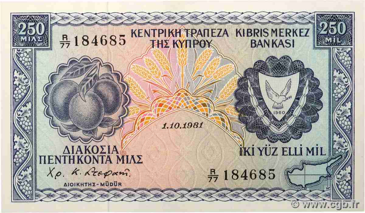 250 Mils CYPRUS  1981 P.41c XF+