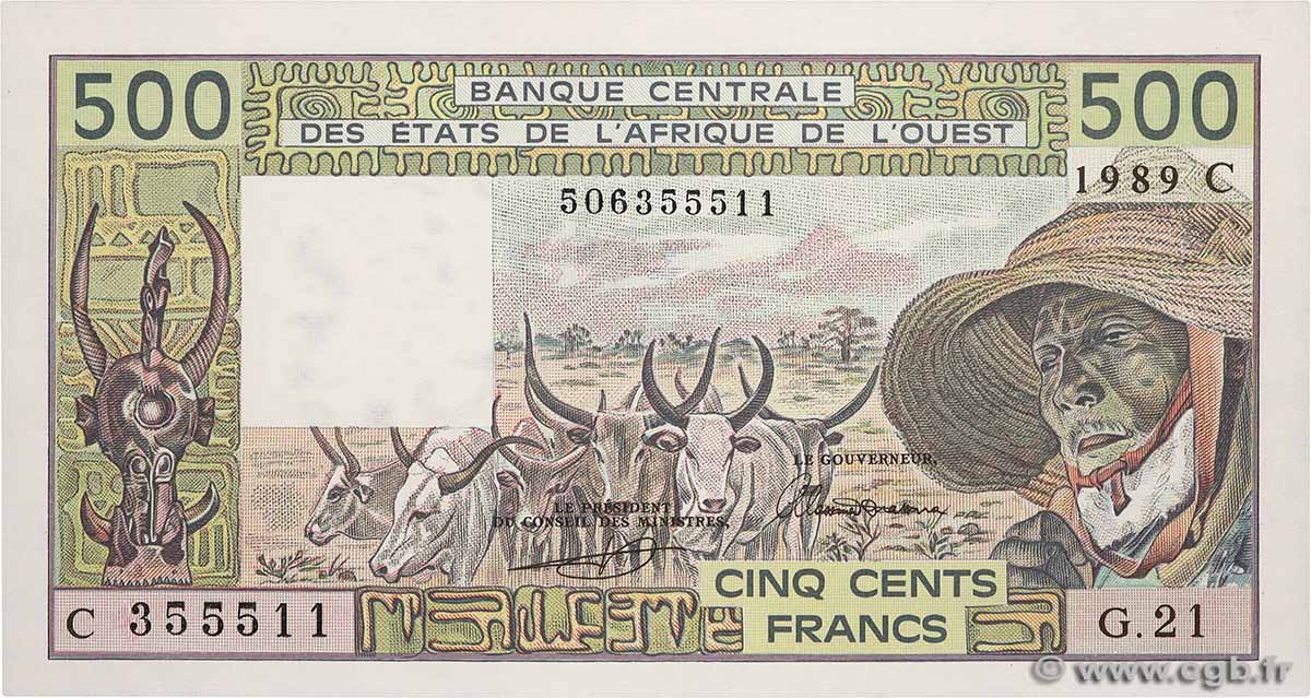 500 Francs WEST AFRIKANISCHE STAATEN  1989 P.306Cl ST