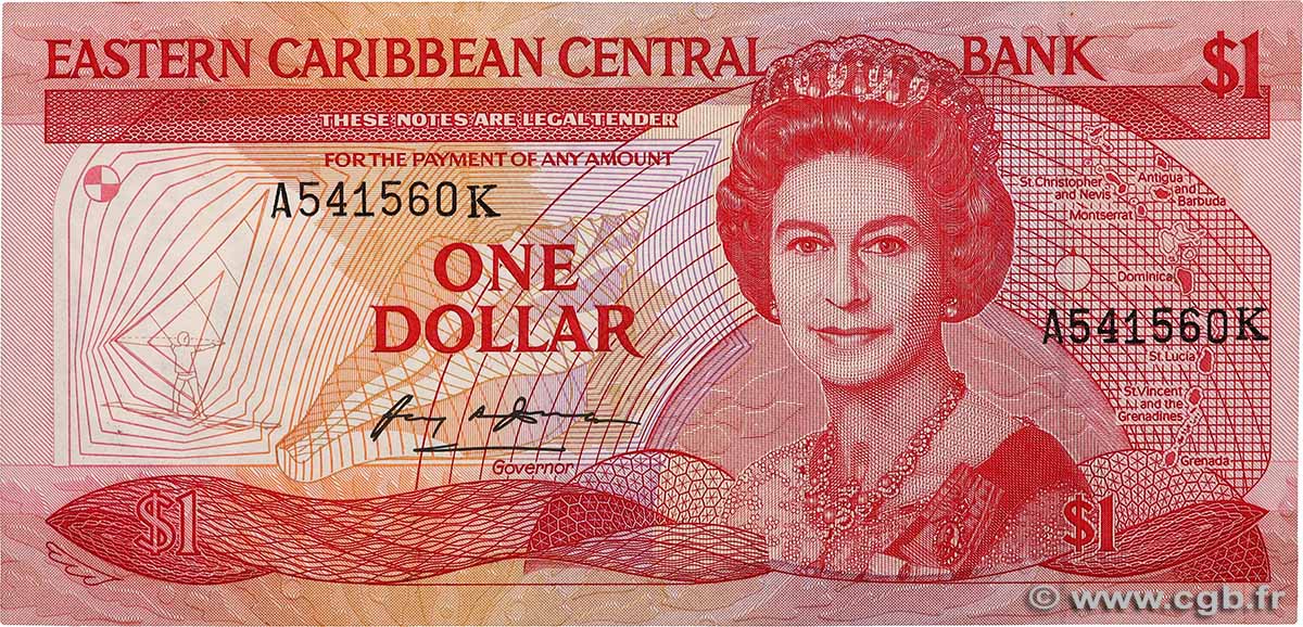 1 Dollar EAST CARIBBEAN STATES  1985 P.17k UNC-