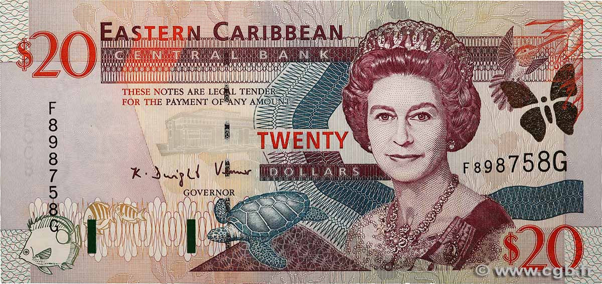 20 Dollars EAST CARIBBEAN STATES  2000 P.39g UNC-