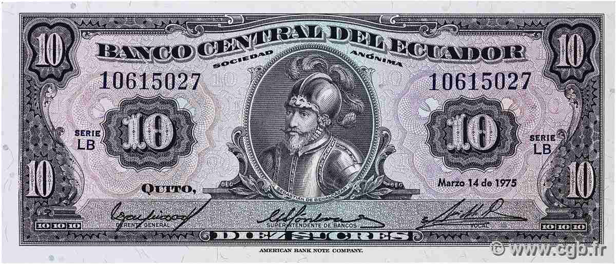 10 Sucres ECUADOR  1975 P.109 VF