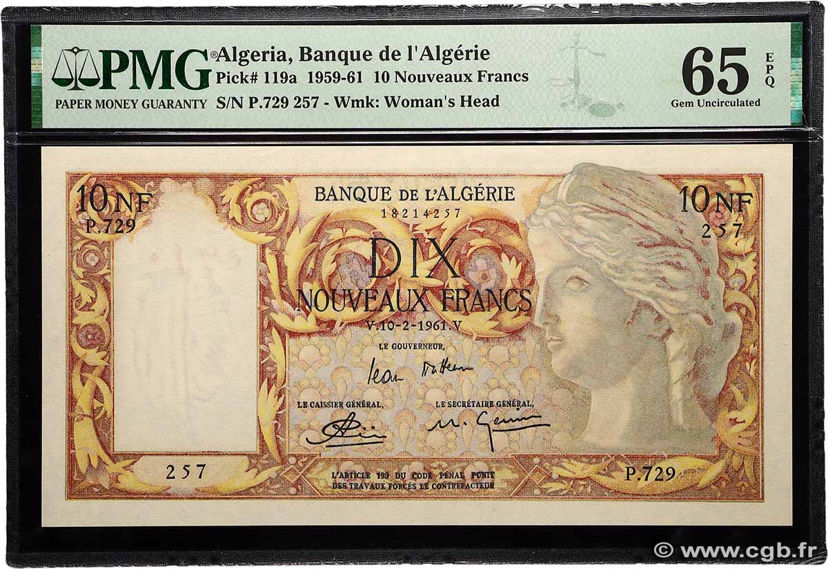 10 Nouveaux Francs ALGÉRIE  1961 P.119a NEUF