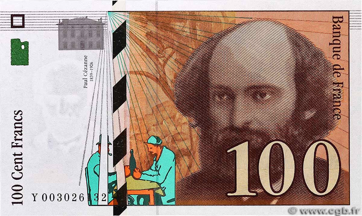 100 Francs CÉZANNE FRANCE  1997 F.74.01 NEUF