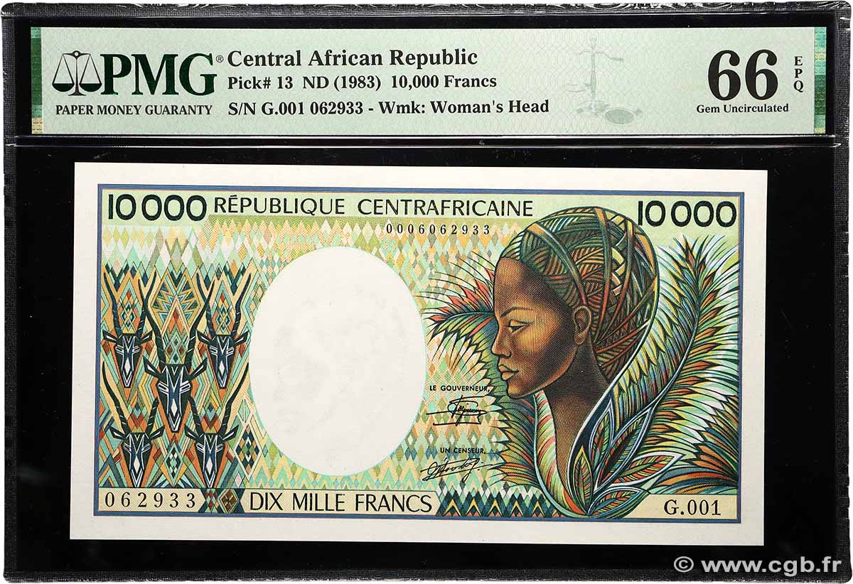 10000 Francs type 1983 REPúBLICA CENTROAFRICANA  1983 A.192b FDC