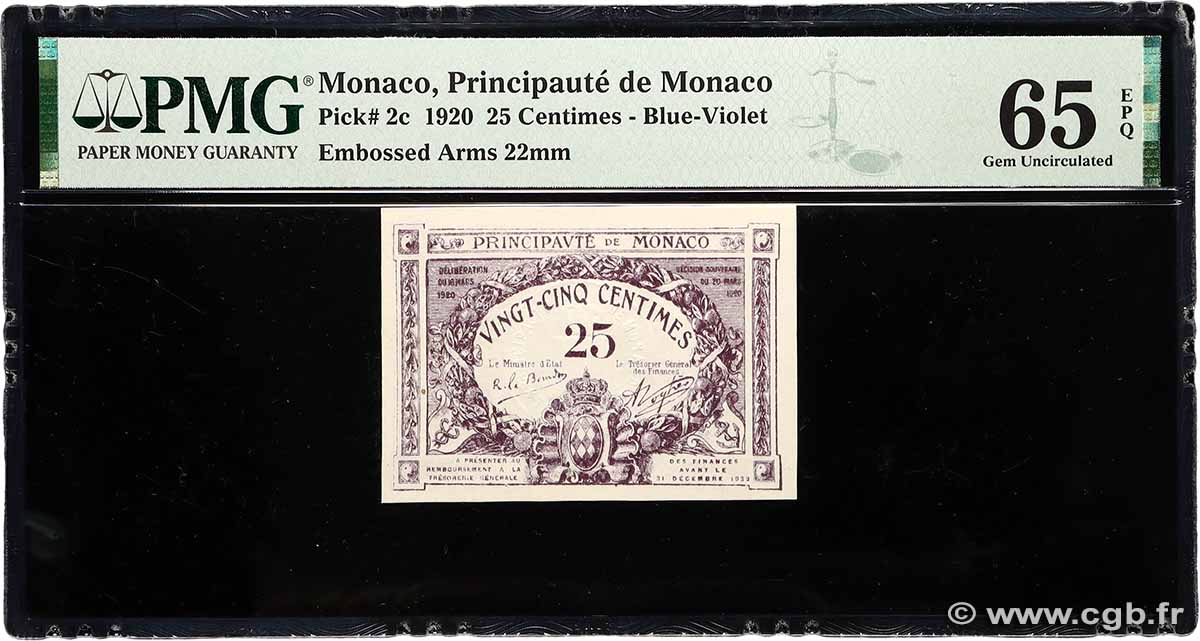 25 Centimes MONACO  1920 P.02c NEUF