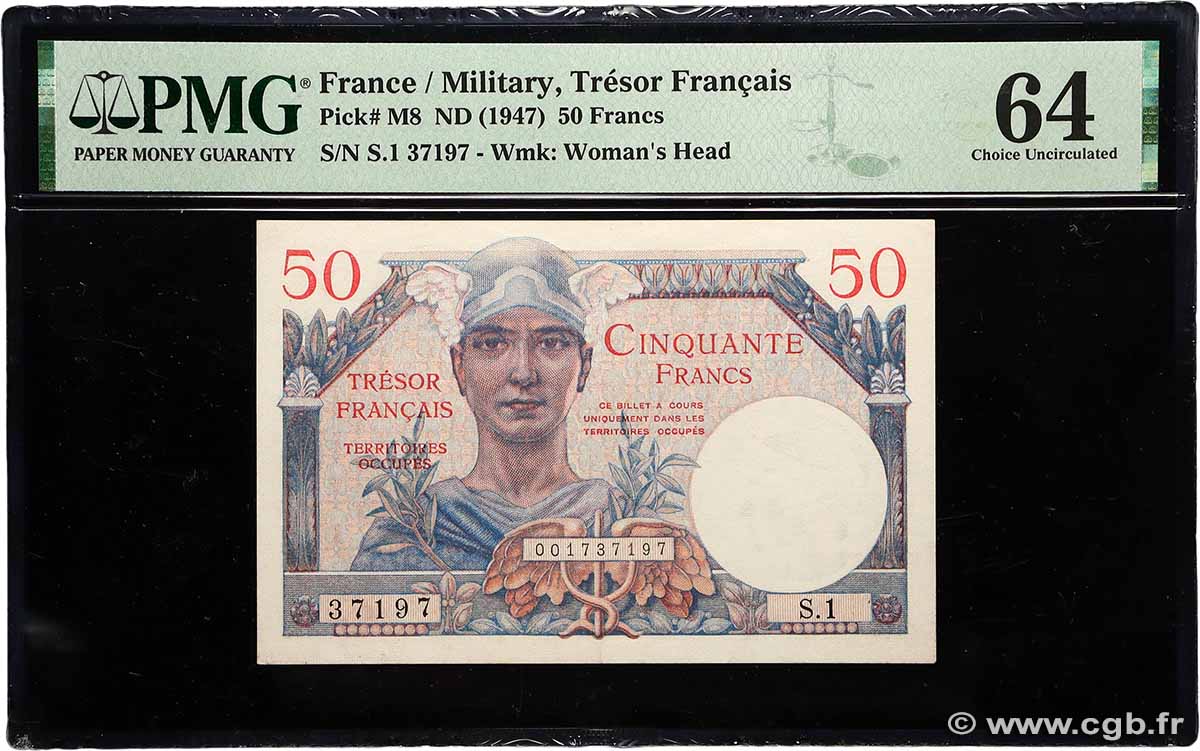50 Francs TRÉSOR FRANÇAIS FRANCE  1947 VF.31.01 UNC-