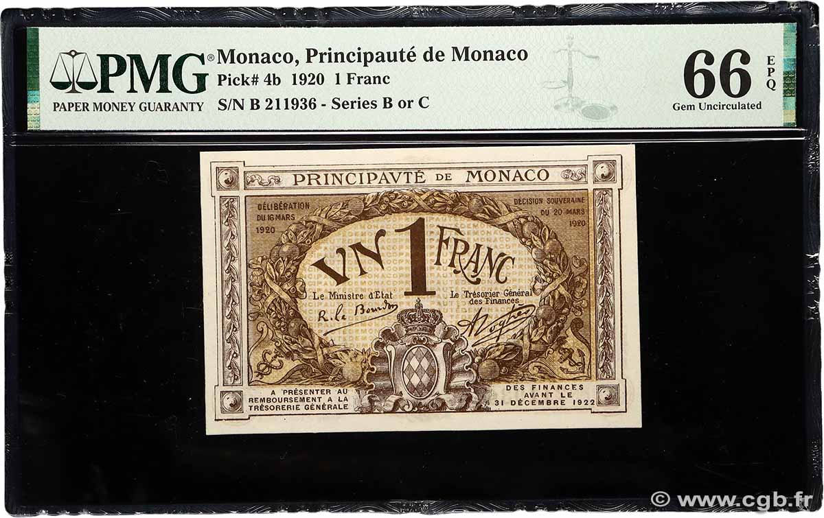 1 Franc MONACO  1920 P.04b NEUF