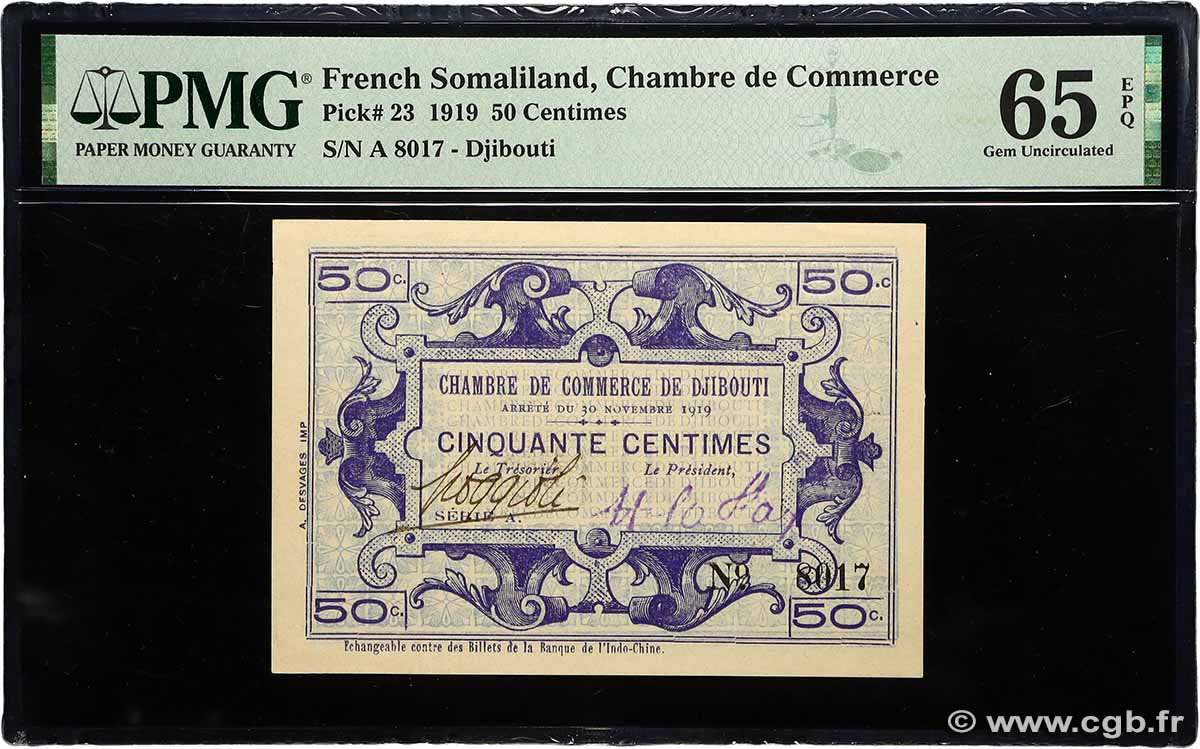 50 Centimes DJIBOUTI  1919 P.23 NEUF