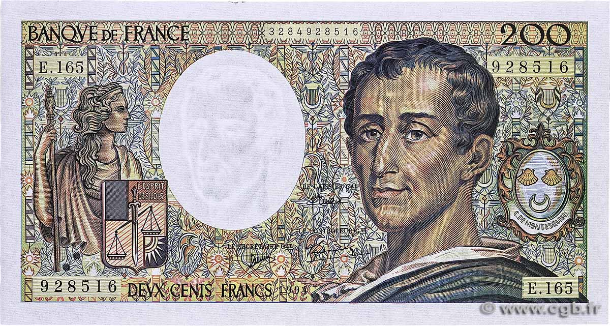 200 Francs MONTESQUIEU Modifié FRANCE  1994 F.70/2.01 UNC-