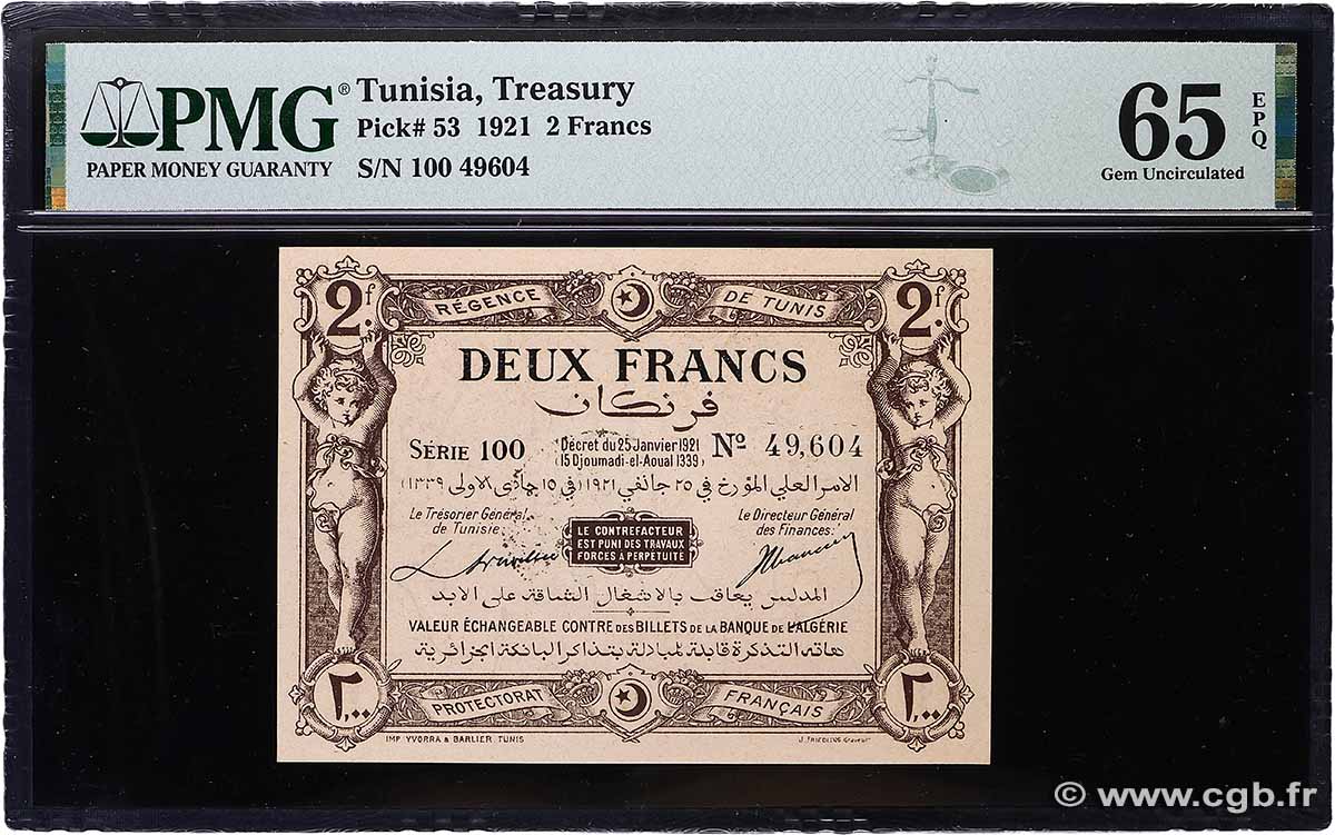 2 Francs TUNISIA  1921 P.53 UNC