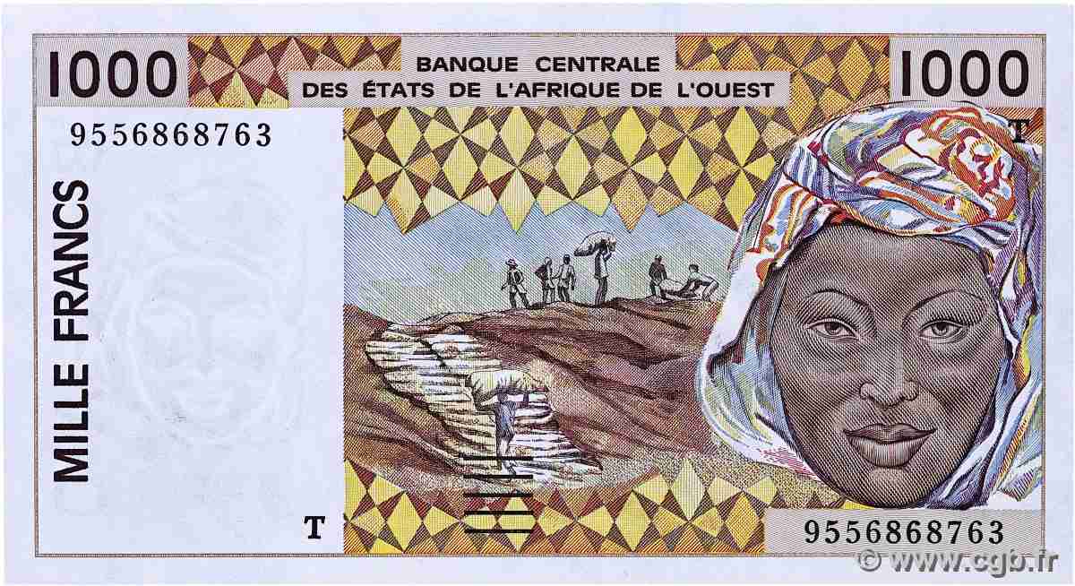 1000 Francs WEST AFRICAN STATES  1995 P.811Te AU+