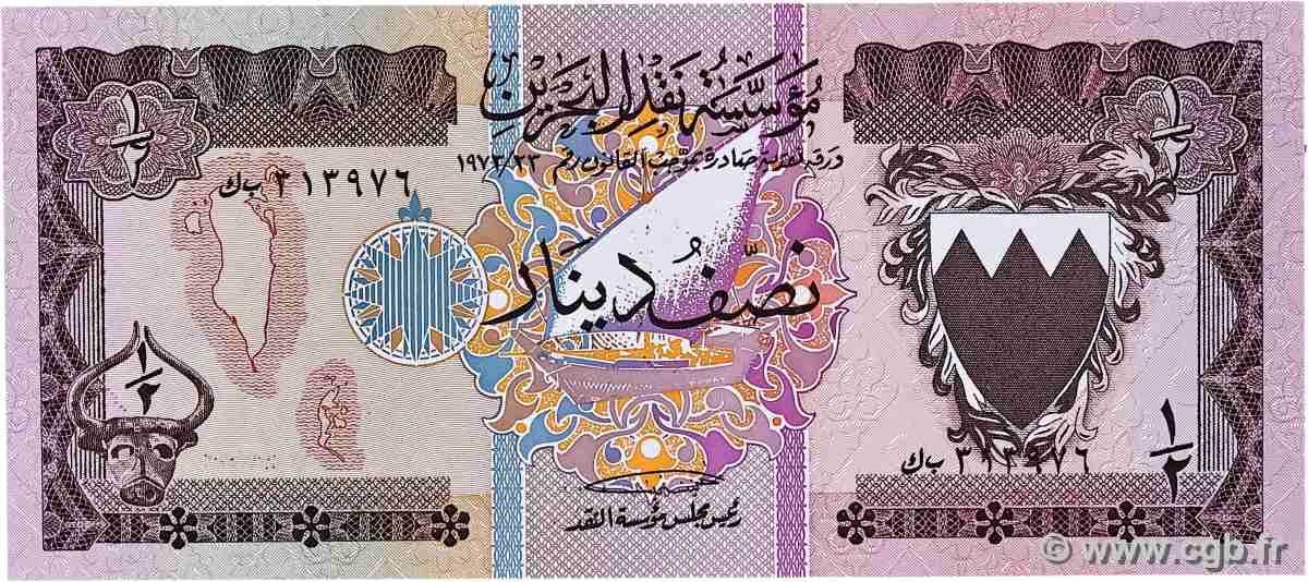 1/2 Dinar BAHRAIN  1973 P.07 UNC