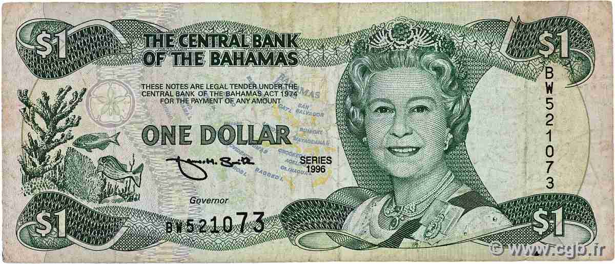 1 Dollar BAHAMAS  1996 P.57 F