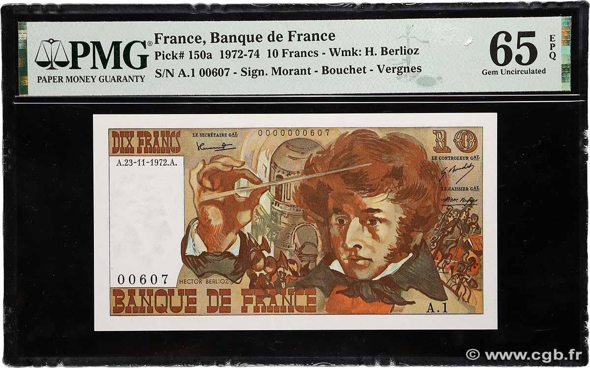 10 Francs BERLIOZ Petit numéro FRANCE  1972 F.63.01A1 UNC