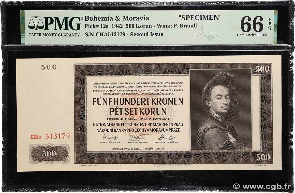 500 Korun BöHMEN UND Mähren  1942 P.12s ST