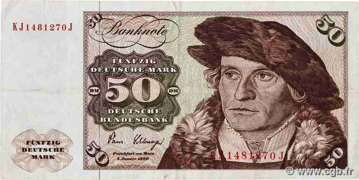 50 Deutsche Mark GERMAN FEDERAL REPUBLIC  1980 P.33d fSS