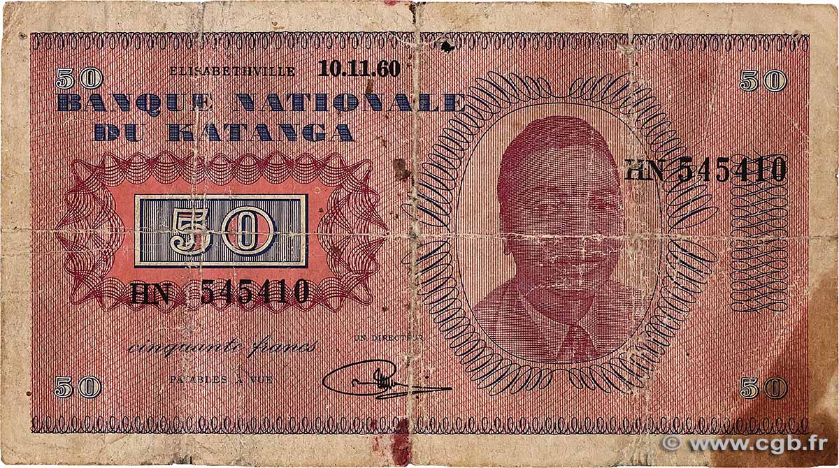 50 Francs KATANGA  1960 P.07a G