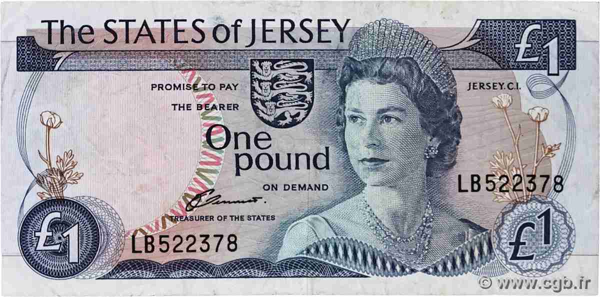 1 Pound ISLA DE JERSEY  1976 P.11a BC+