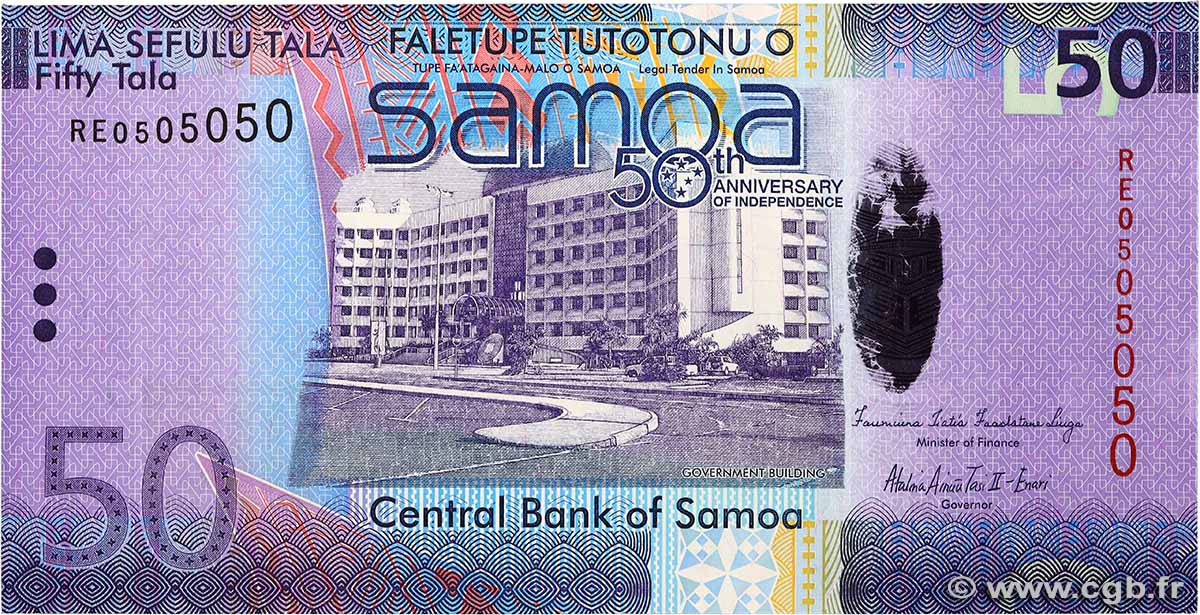 50 Tala Commémoratif SAMOA  2012 P.42 pr.NEUF