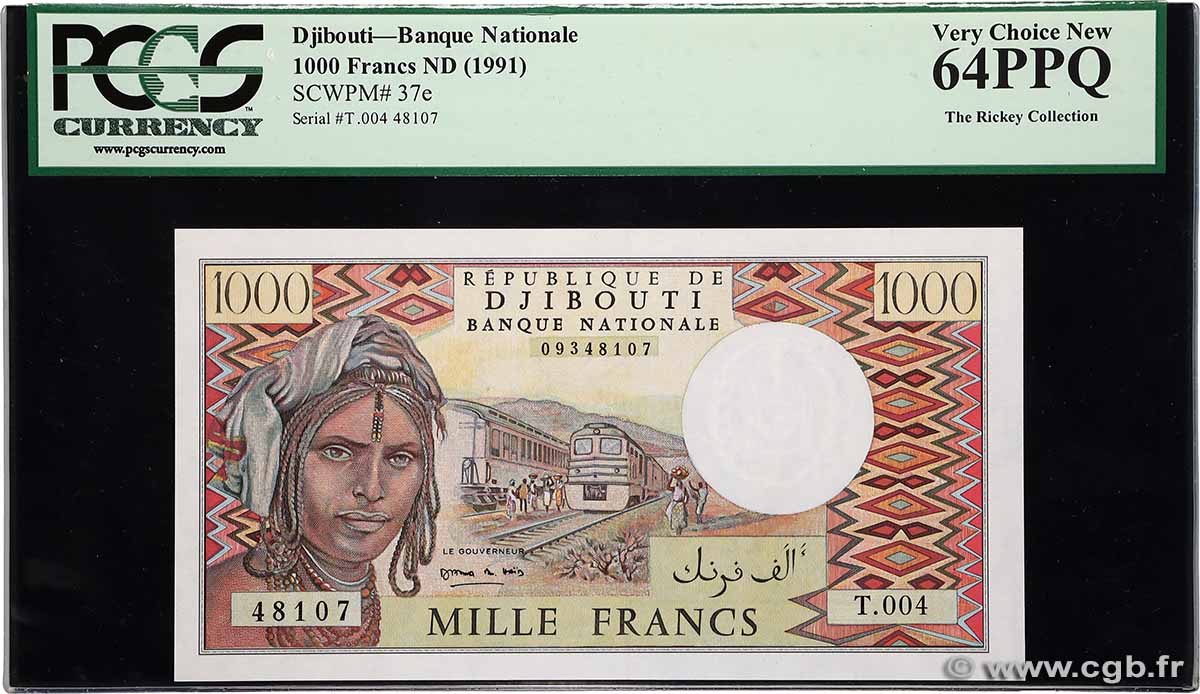 1000 Francs DSCHIBUTI   1991 P.37e fST+