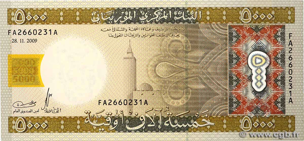 5000 Ouguiya MAURITANIA  2009 P.15a AU