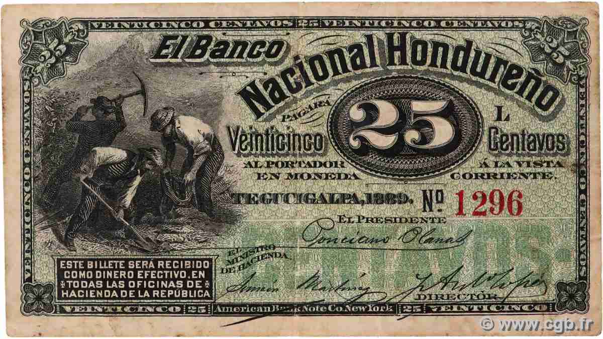 25 Centavos HONDURAS  1889 P.S152 pr.TTB