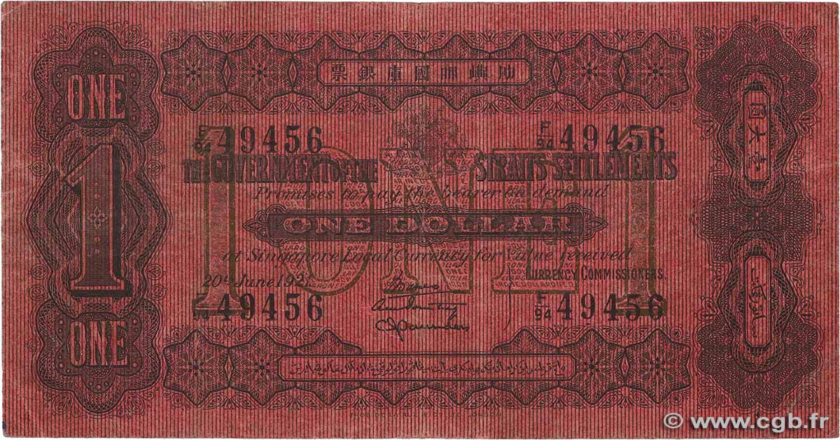 1 Dollar MALAISIE - ÉTABLISSEMENTS DES DÉTROITS  1921 P.01c TTB