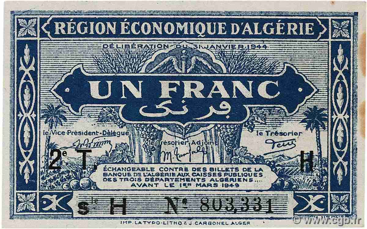 1 Franc ALGERIA  1944 P.101 UNC-