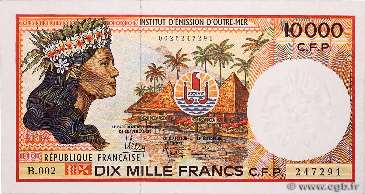 10000 Francs POLYNÉSIE, TERRITOIRES D&nbsp;OUTRE MER  2010 P.04g SPL+