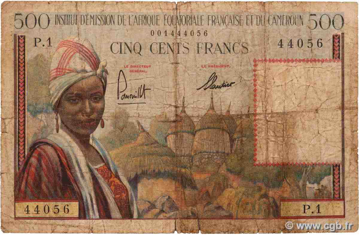 500 Francs type 1957 IE AFRIQUE ÉQUATORIALE FRANÇAISE  1957 A.142a pr.B