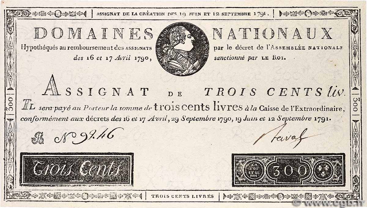 300 Livres Faux FRANCE  1791 Ass.18f pr.NEUF
