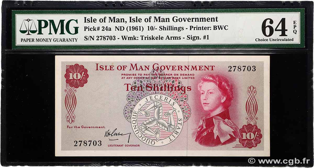 10 Shillings ÎLE DE MAN  1961 P.24a pr.NEUF