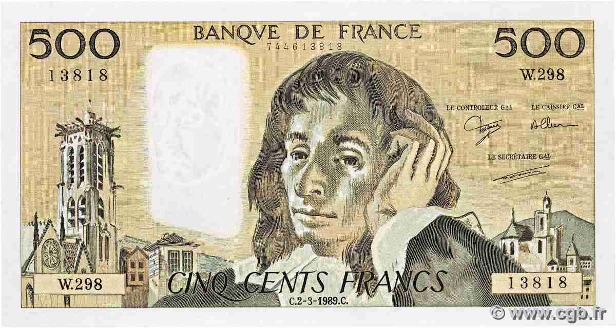 500 Francs PASCAL FRANCE  1989 F.71.41 pr.NEUF