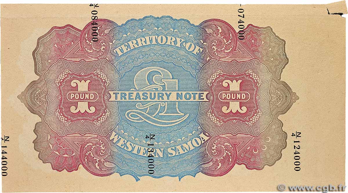 1 Pound Épreuve SAMOA  1953 P.08Aap fVZ