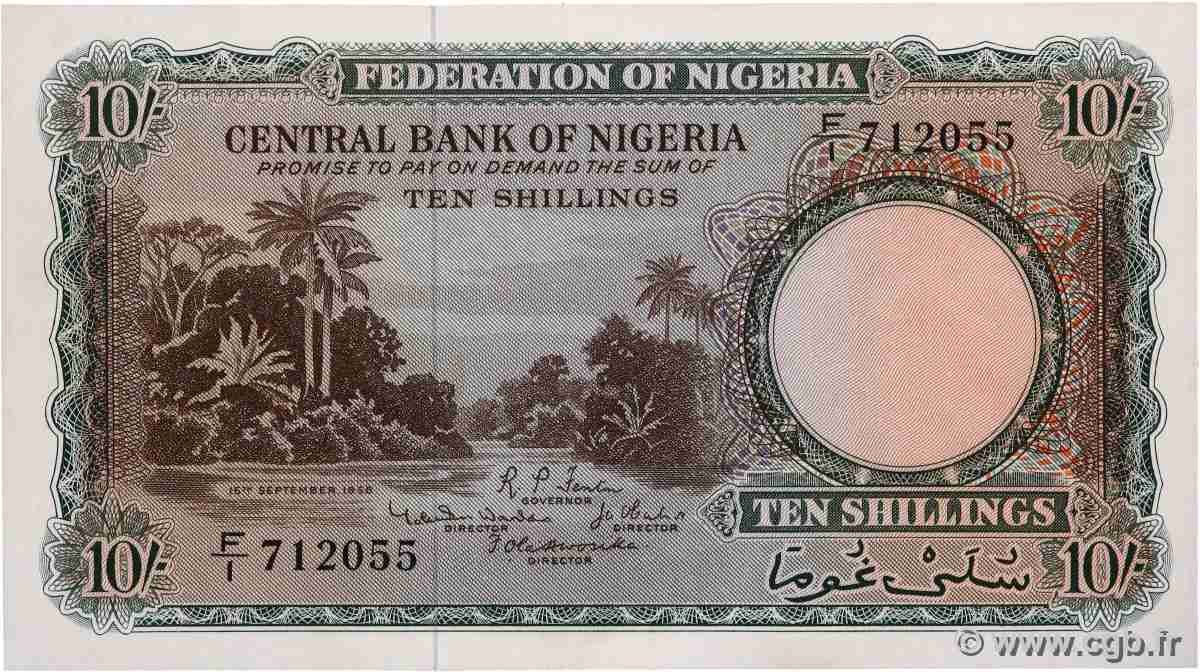 10 Shillings NIGERIA  1958 P.03 UNC-