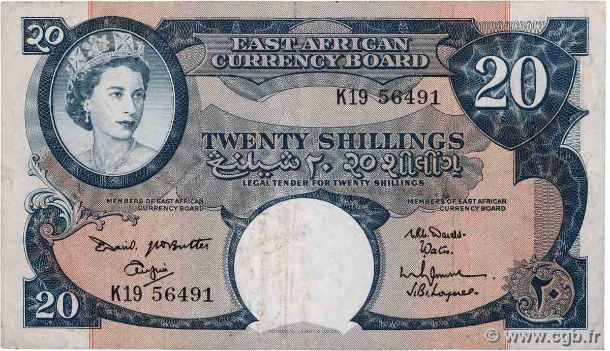 20 Shillings AFRIQUE DE L&nbsp;EST  1962 P.43a TTB