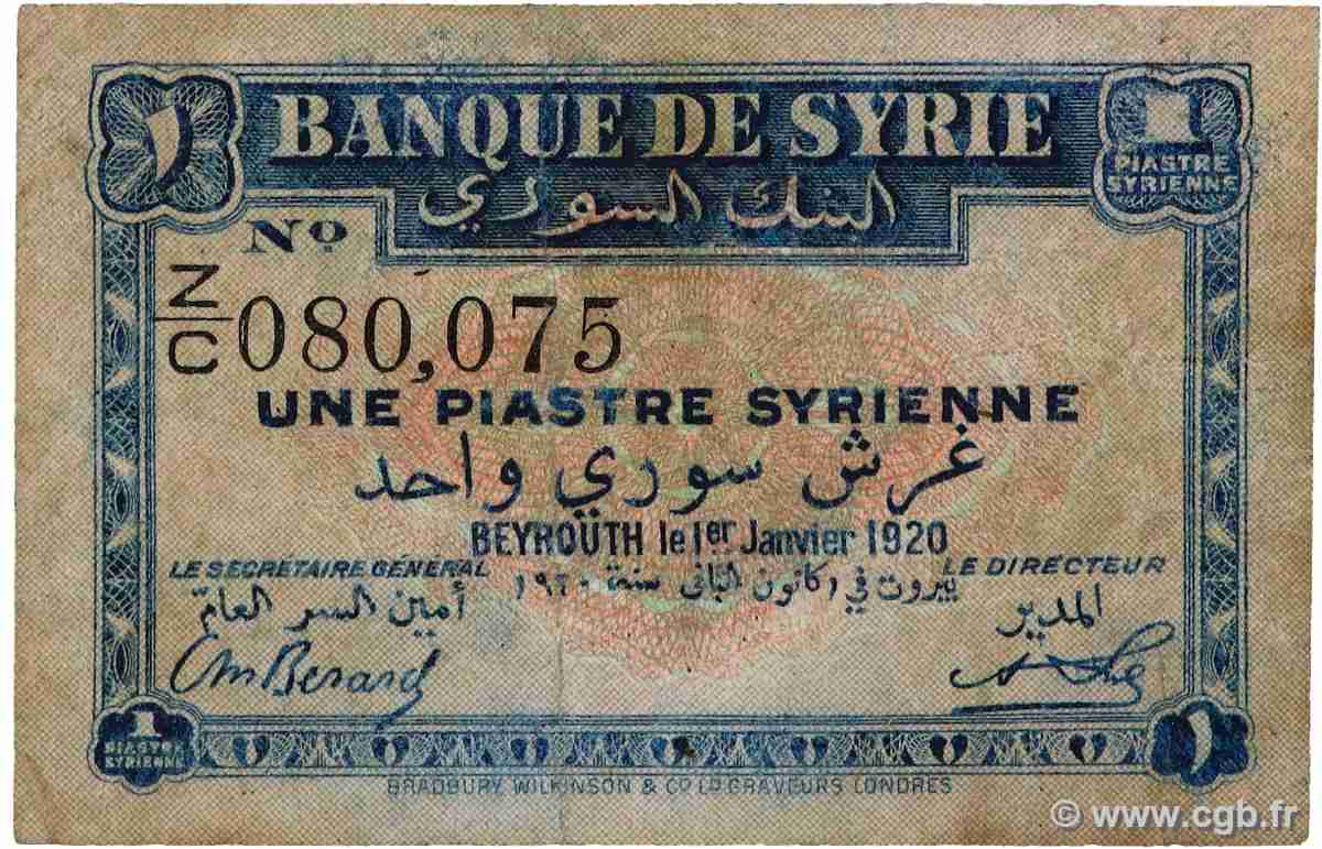 1 Piastre SYRIE  1920 P.006 TB+
