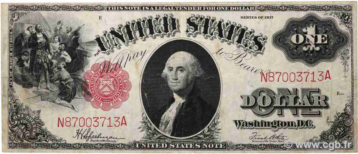 1 Dollar VEREINIGTE STAATEN VON AMERIKA  1917 P.187 S