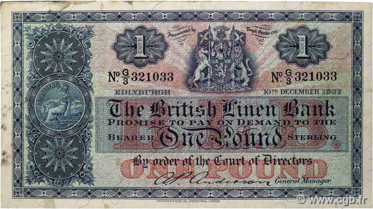 1 Pound SCOTLAND  1957 P.157d SS