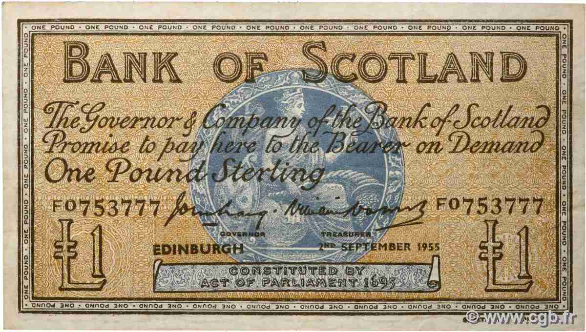 1 Pound ÉCOSSE  1955 P.100a TTB+
