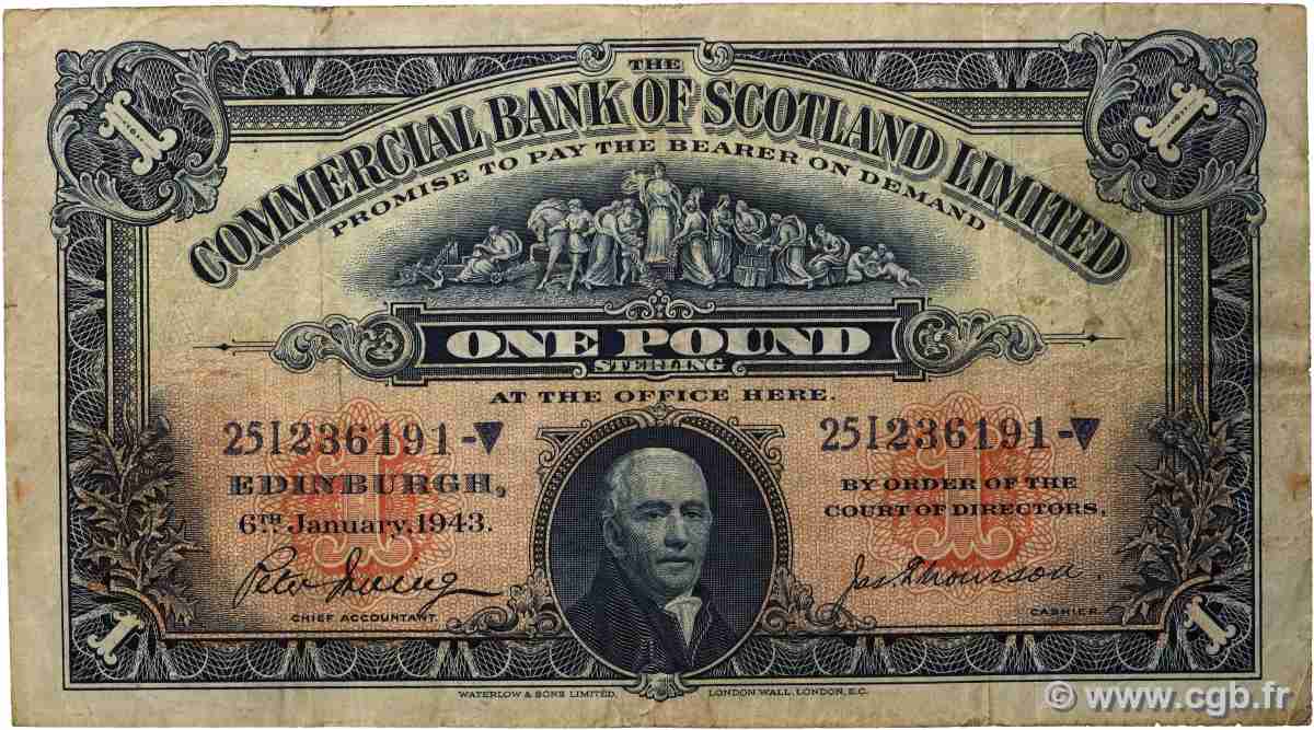 1 Pound ÉCOSSE  1943 PS.331b TB