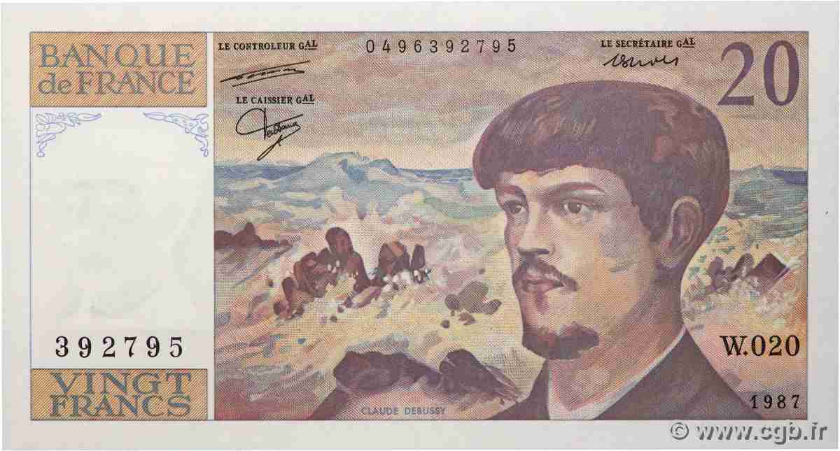 20 Francs DEBUSSY FRANCE  1987 F.66.08W20 UNC