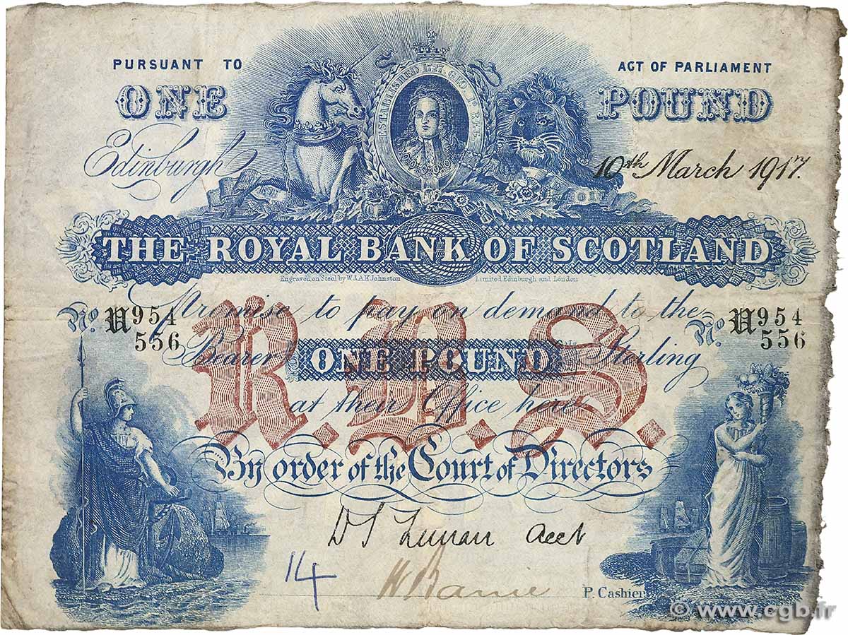 1 Pound ÉCOSSE  1917 P.316d TB