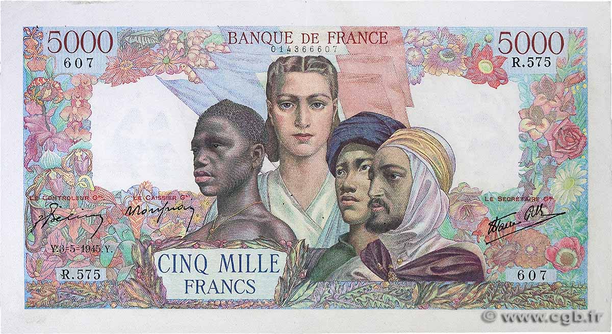 5000 Francs EMPIRE FRANÇAIS FRANCE  1945 F.47.24 TTB