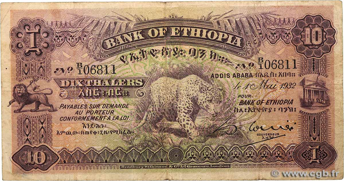 10 Thalers ÉTHIOPIE  1932 P.08 TB