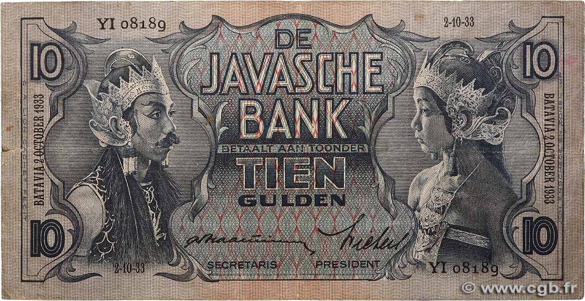 10 Gulden NIEDERLÄNDISCH-INDIEN  1933 P.079a fS